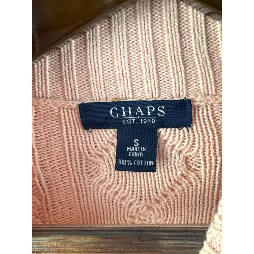 Women’s Chaps Small Baby Pink Knit Sweater - Picture 4 of 4